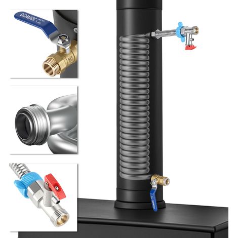 Randaco Ofenrohr 120 mm mit Edelstahlspirale zur Wärmerückgewinnung (1/5)