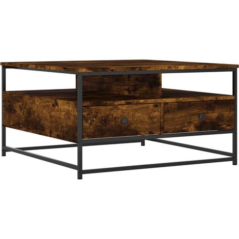 Maison Exclusive - Couchtisch Räuchereiche 80x80x45 cm Holzwerkst