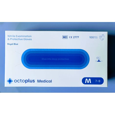 Guanti in nitrile Octoplus blu, 100 pezzi - Taglia M (1/3)