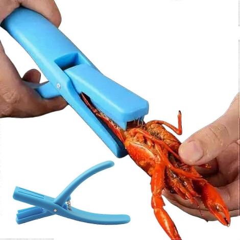 Outil pour décortiquer les écrevisses, éplucheur d'écrevisses, outil pour fruits de mer, décortiqueur d'écrevisses, éplucheur de crevettes, éplucheur d'écrevisses (bleu, 1 pièce) (1/5)