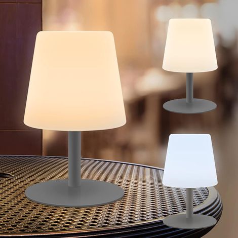 ZOLGINAH Lámpara de mesa inalámbrica, blanco cálido y blanco frío, 4 niveles de brillo, luz nocturna LED, lámpara de noche impermeable IP44 para sala de estar, dormitorio, jardín, camping (sombra PE: (1/5)