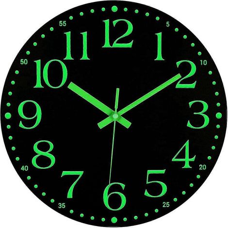 Leuchtende Wanduhr, 30 cm (12 Zoll), geräuschlos, batteriebetrieben, beleuchtete Wanduhr als Dekoration