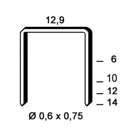 9 000 agrafes galvanisées PM-10 - 12,9 x 10 x D. 0,6 x 0,75 mm - 6PM101 - Alsafix
