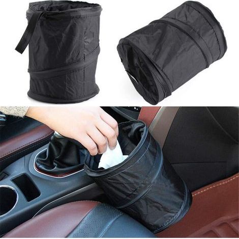 2 PCS Portable Pliable Voiture Poubelle Universel Pliable de Voiture Poubelle Corbeille à Papier Suspendu boîte de Rangement de Voyage Sac (1/5)