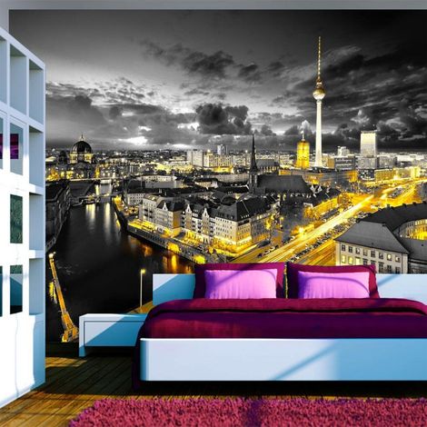 Papier peint berlin la nuit - 150 x 105 cm (1/4)