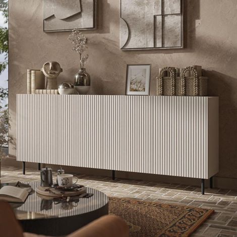 Buffet bas 4 portes 180 cm couleur cachemire ROTTERDAM (1/5)