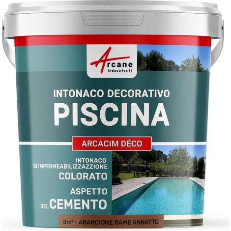 Intonaco per piscine, decorativo di finitura e impermeabilizzante - ARCACIM DECO - 8 m² Arancione Rame Annatto - ARCANE INDUSTRIES (1/3)