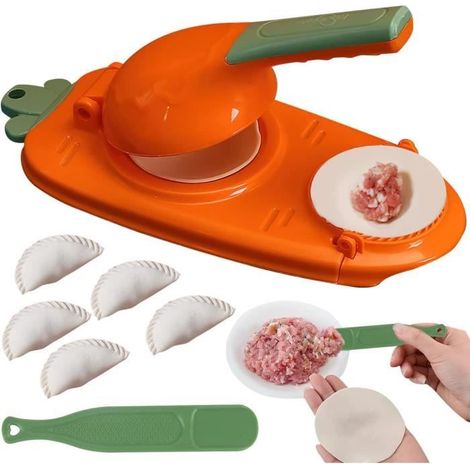 Ravioli Machine,Machine a Ravioli,Dumpling Maker 2in 1 pour Faire Boulettes,Raviolis,Boulettes (Orange),27,5 8 12,5 cm (1/4)