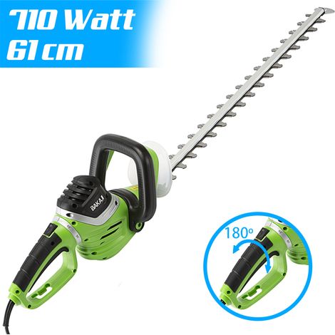 BAKAJI Tagliasiepi Elettrico Potenza 710W Sega Elettrica Taglia Siepi Tagliabordi Decespugliatore Giardino Lame in Acciaio e Manico Ergonomico Utensili Giardinaggio (Lama 69 cm) (1/7)