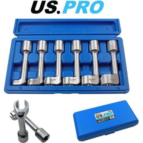 US PRO Tools 6 Piece 1/2" Drive Diesel Injector Line Socket Set 12 - 19mm 5591 (1/4)