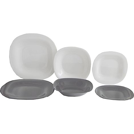 Extralink Carine Neo conjunto de vajilla negro blanco 18 piezas