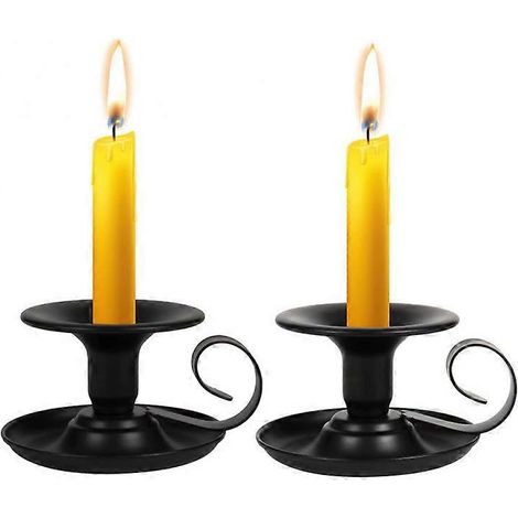 Porte-bougie conique rétro en fer, support pour bougie, accessoire de décoration pour table de fête ou dîner.