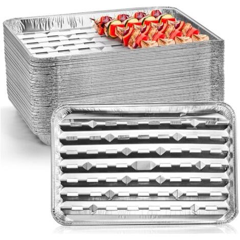 royaluxe-Lot de 30 poêles jetables en aluminium – 33,5 x 22,7 x 1,8 cm – Pour la cuisine, la cuisson, le chauffage, le stockage, la préparation des repas, les plats à emporter. (1/4)