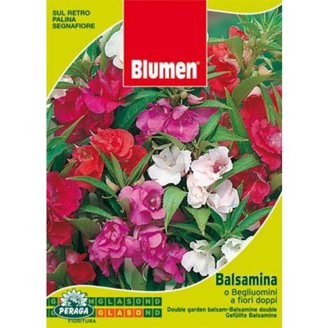 BUSTINA CON SEMI DI BALSAMINA O BEGLIUOMINI A FIORI DOPPI