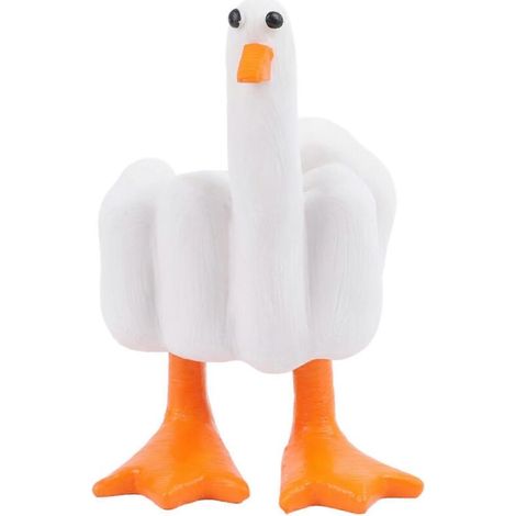 Figurine décorative canard doigt d'honneur SBSGV, petite figurine en résine amusante, ornement décoratif, sculpture artisanale en résine pour la maison, le bureau ou le bureau. (1/5)