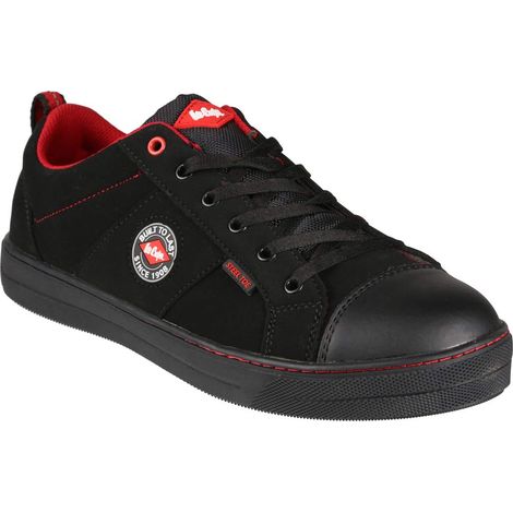 Lee Cooper LCSHOE054 Abbigliamento da lavoro SB / SRA Stivale da baseball retrò, Scarpa antinfortunistica da lavoro unisex con stile moderno, Nero, 42 EU