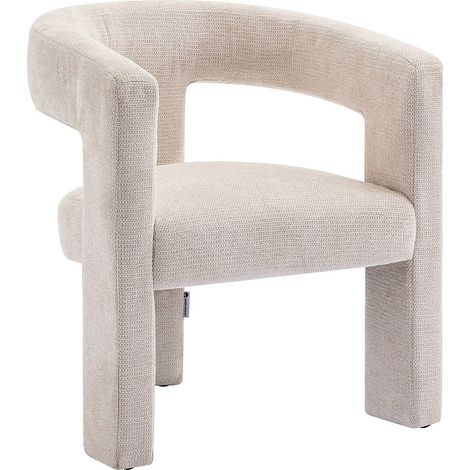 Fauteuil en tissu texturé beige FAVINA