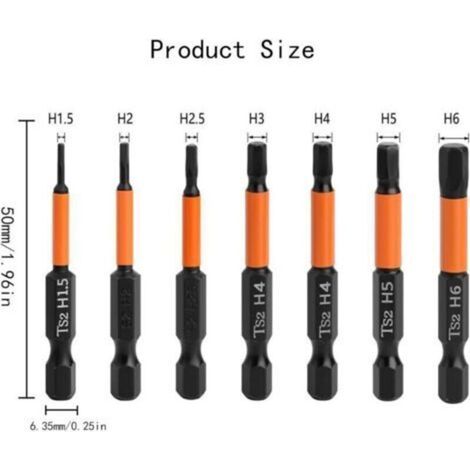 Embout Visseuse Aimanté Torx Embout Visseuse Aimanté Puissant Embout Visseuse Long 50mm Coffret Tournevis Torx Embouts De Vissage Pour Perceuse-Visseuse (H1.5-H6) (1/3)