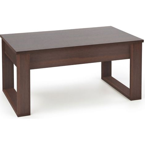 Mesa de centro Houston 865, Nuez oscura, 52x60x110cm, Diámetro: 0, Aglomerado laminado, Angular (1/2)