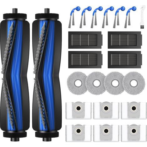 23 Stück Zubehörset für ECOVACS DEEBOT T30C Omni/ T30C Omni Gen2 Saugroboter, 2 Hauptbürste,6 Staubbeutel, 4 Wischtücher, 4 HEPA-Filter, 6 Seitenbürsten,1 Reinigungsbürste, T30C Omni Ersatzteile (1/5)