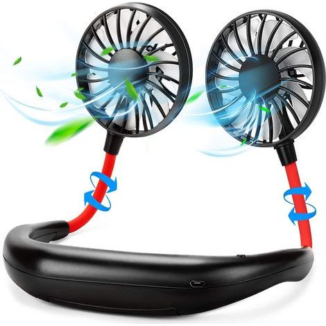 Tragbarer Nackenventilator, Mini-USB-Nackenventilator für den persönlichen Gebrauch beim Sport, kleiner freihändiger Tischventilator (1/5)