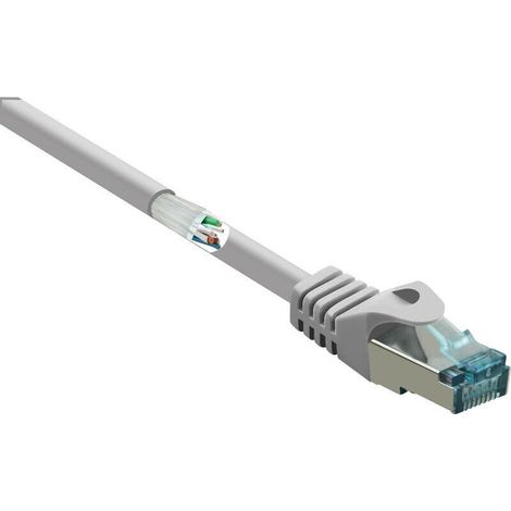 Câble réseau RJ45 Cat 6a S/FTP 30 m gris ignifuge avec cliquet – RF-5191008 (1/4)