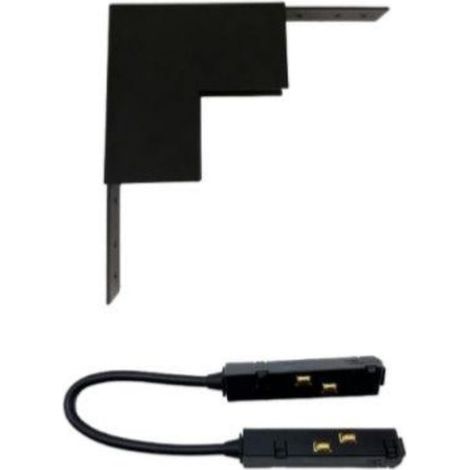 Connecteur Angle Rentrant pour Rail Magnétique en Saillie Noir + Connecteur Souple - SILUMEN (1/3)
