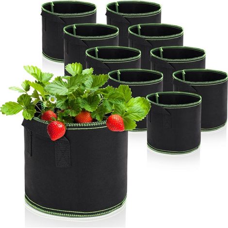 10 Pièces, 3 Gal Sac de Plantation 11L, Sacs de Culture de Plantes avec Poignée, Réutilisables Sacs à Plantes, Sac Vegetaux pour Fleurs Légumes, Pomme (1/5)