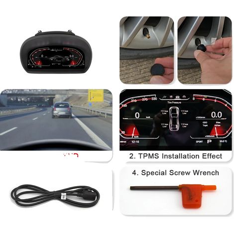 Tableau de bord numérique pour véhicule de luxe compact, navigation en temps réel, connectivité sans fil, E87 avec TPMS (1/2)