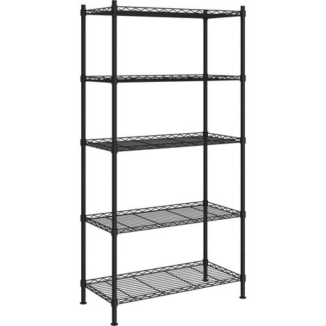 Scaffale portaoggetti a 5 ripiani 90 x 35 x 180 cm 250 kg nero 020045694
