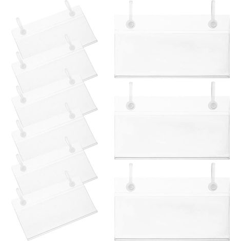Uonlytech 50 pièces support pour étiquettes de prix en PVC blanc (1/5)
