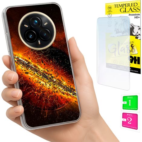 Custodia per Realme 14 Pro+ 5G / 14 Pro Plus 5G, cover posteriore + vetro 9H (1/5)