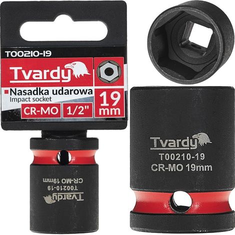 Vaso de impacto de 1/2" y 6 puntas, 19 mm, CR-MO (10/120) (1/4)