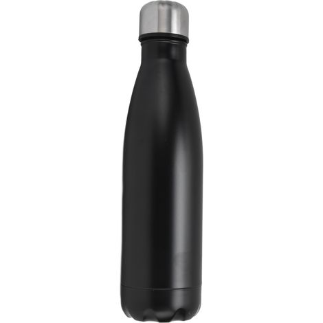 Gourde isotherme en acier inoxydable en forme de cola, idéale pour l'école, les sports de plein air, le camping, la randonnée et les voyages. Noir mat. (1/5)