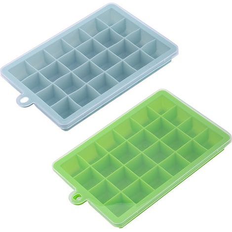 Silikon-Eiswürfelform – 2 Stück – 15 und 24 Fächer pro Form – Für Whisky, Babynahrung und gefrorene Speisen – 19 x 12,3 cm (1/5)