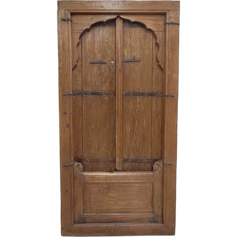 Ventana de madera acabado artesanal marrón 78x10x169h cm