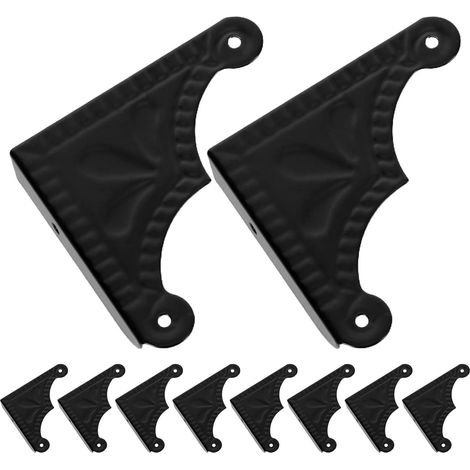 Lot de 20 protections d'angle métalliques, matériau noir durable à (1/5)