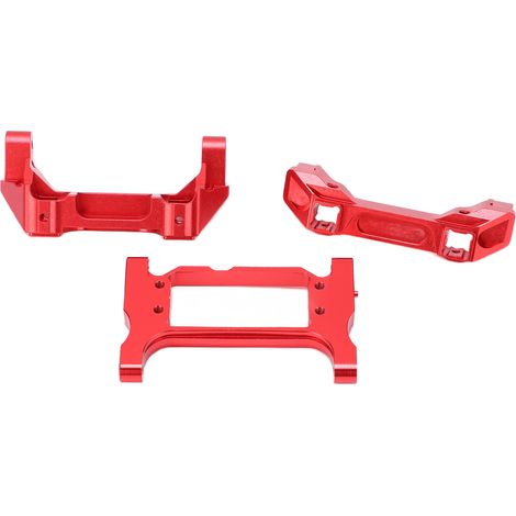 Pare-chocs avant et arrière en métal, en alliage d'aluminium, pour voiture RC Traxxas TRX4 avec support de servo (rouge). (1/5)