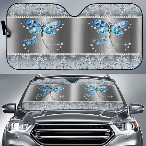 Pare-soleil pour pare-brise de voiture chiens, caniche blanc sur