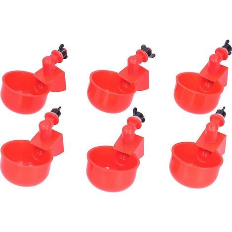 6 abreuvoirs pour poules, 3 mm, en forme de bol portable, en acier inoxydable, à ressort, abreuvoir automatique (1/5)