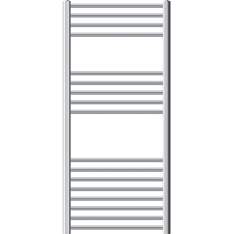 ECD Germany Radiador de baño - 600x1200 mm - Cromado - Curvado - Con Conexión Lateral - Radiador Calentador Secador de Toallas - Calefactor de Aseo - Estilo moderno - No Eléctrico - Con kit de montaje (1/5)