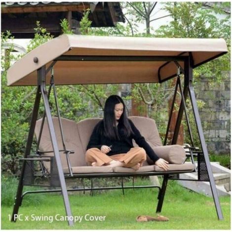 Toile De Rechange - Balancelle 3 Places - Housse Impermeable Anti-Uv - Dimensions 191x120x20 Cm - Pour Jardin Et Terrasse (1/4)