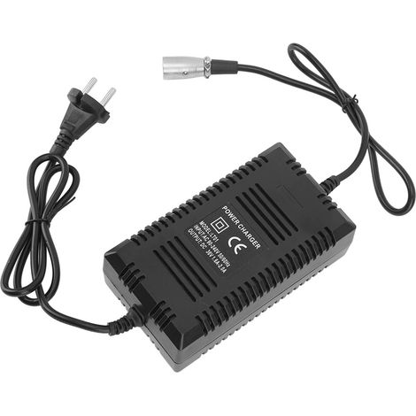 Chargeur de batterie au lithium pour vélo électrique 36 V CC, sortie 1,6 A à 2,0 A, connecteur XLR 3 broches, pour scooter électrique (remplacement). (1/5)
