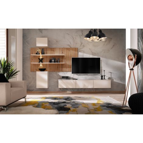 Ensemble meuble TV 'Gusto PW B" - Beige - L 280 x H 180 x P 45 cm - Livraison gratuite