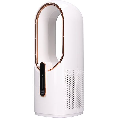 Mini ventilateur sans pales avec 3 vitesses de refroidissement, commande tactile, rechargeable par USB, pour chambre ou bureau. (1/5)