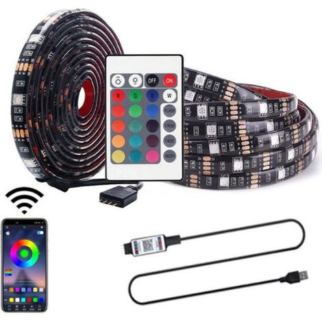 Bande LED - Infrarouge - RGB - 24 Touches - Bluetooth - 2 M - 36 LED - Pour Chambre Et Salon - 1 Pièce