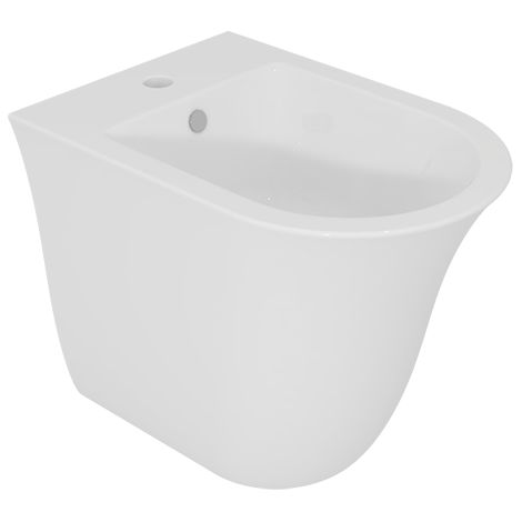 Bidet filomuro a terra flut monoforo bianco lucido