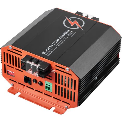Mophorn Cargador de CC a CC de 20 A y 250 W con carga multietapa inteligente para baterías de plomo-ácido, litio, AGM y GEL, ideal para autocaravanas, vehículos comerciales, barcos y yates
