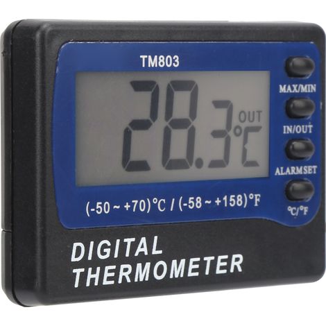 Thermomètre numérique TM803 avec fonction d'alarme pour réfrigérateur d'aquarium (1/5)
