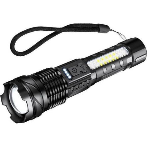 Wiederaufladbare LED-Taschenlampe, ultrahelle, zoombare taktische Taschenlampe mit 7 Leuchtmodi, IPX6 wasserdichte Taschenlampe für Camping, Outdoor-Aktivitäten, Angeln und Notfälle.